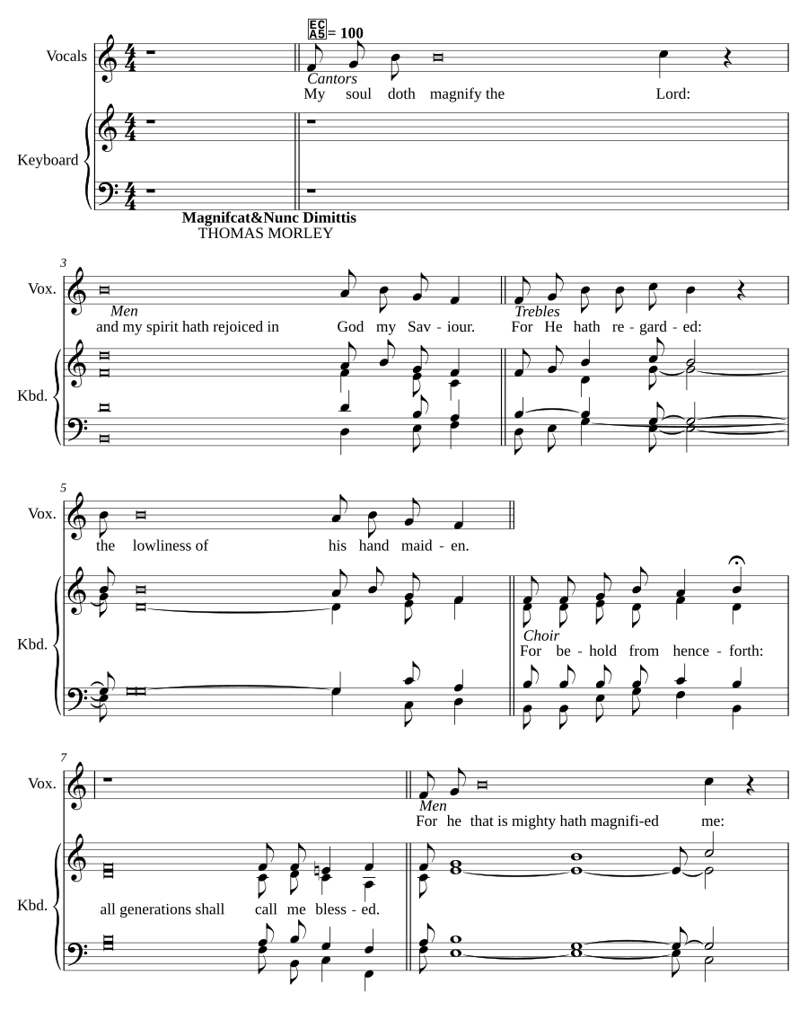 Magnificat and Nunc dimittis - Fauxbourdon