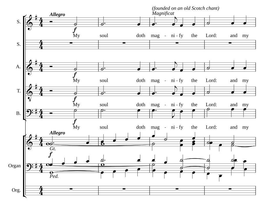 Magnificat and Nunc dimittis founded on an old Scotch chant