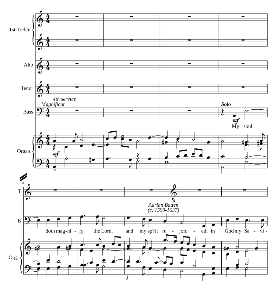 Magnificat and Nunc dimittis from the Fourth Service