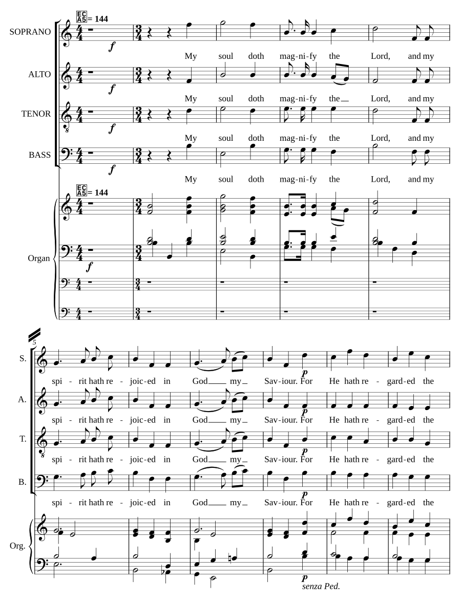 Magnificat and Nunc dimittis in B flat, Op. 10