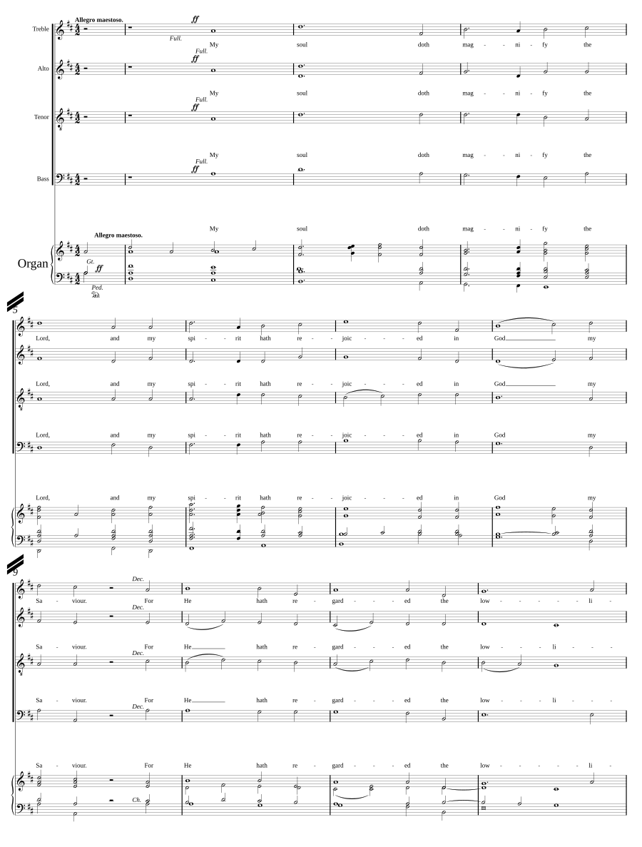 Magnificat and Nunc dimittis in D