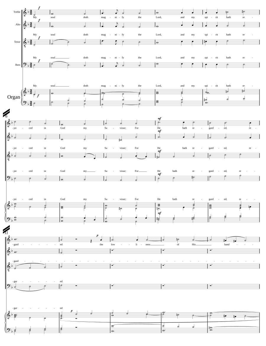 Magnificat and Nunc dimittis in F