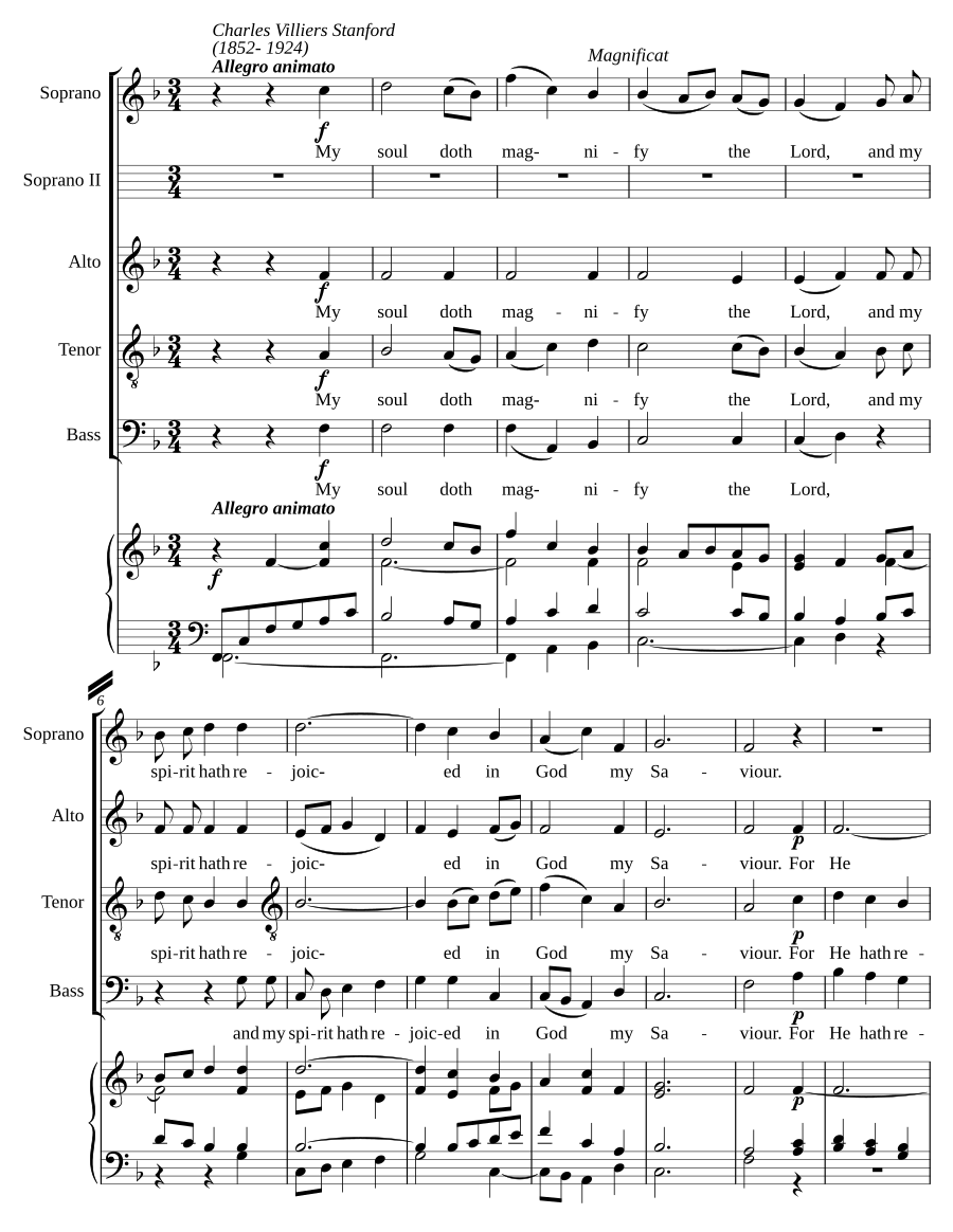 Magnificat and Nunc dimittis in F major, Op. 36