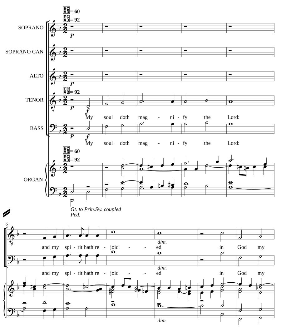 Magnificat and Nunc dimittis in d minor