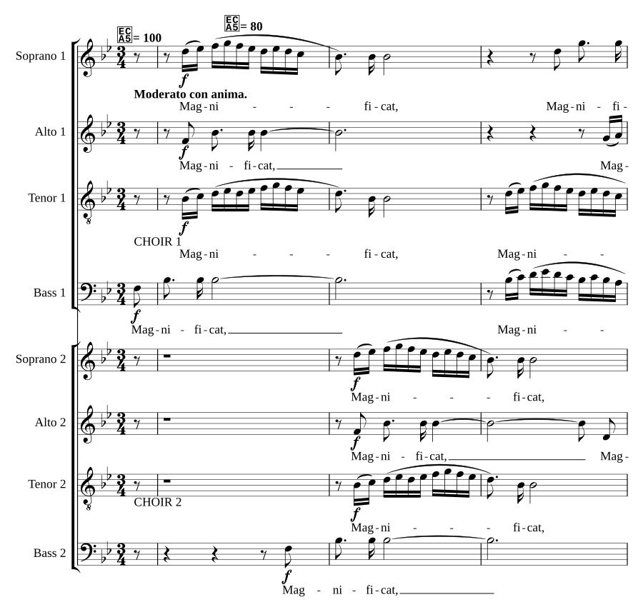 Magnificat for Eight-part Chorus, Opus 164