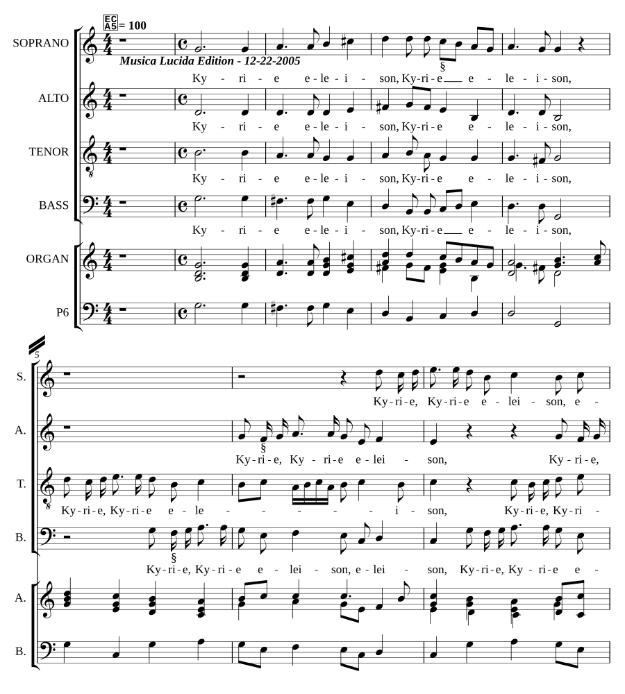 Messa concertata a quattro voci