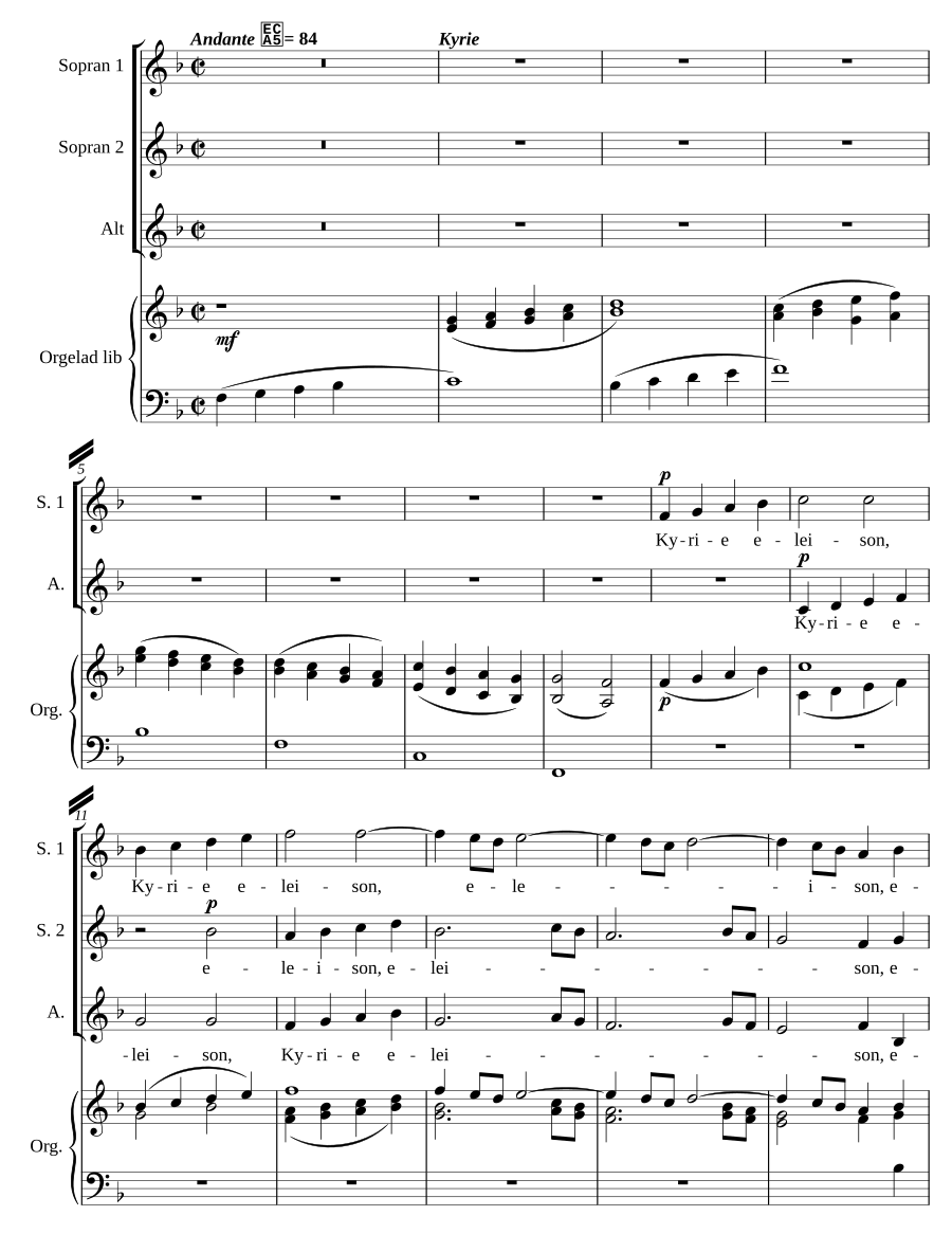 Messe für SSA und Orgel