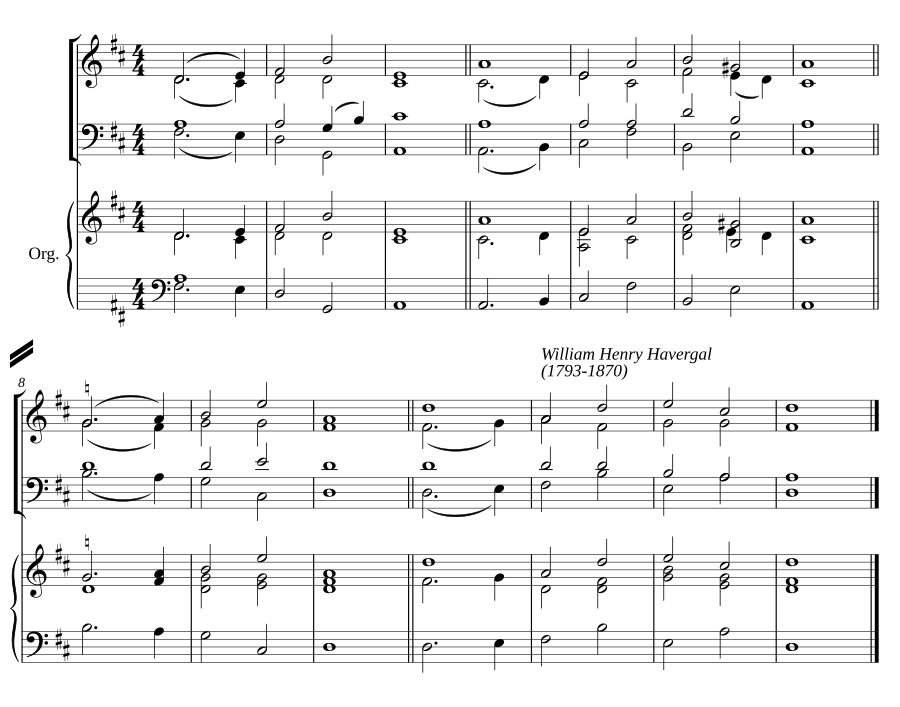 Double chant in D major XIV