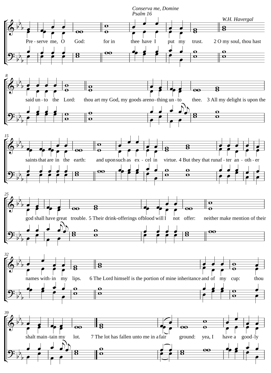 Double chant in E flat major