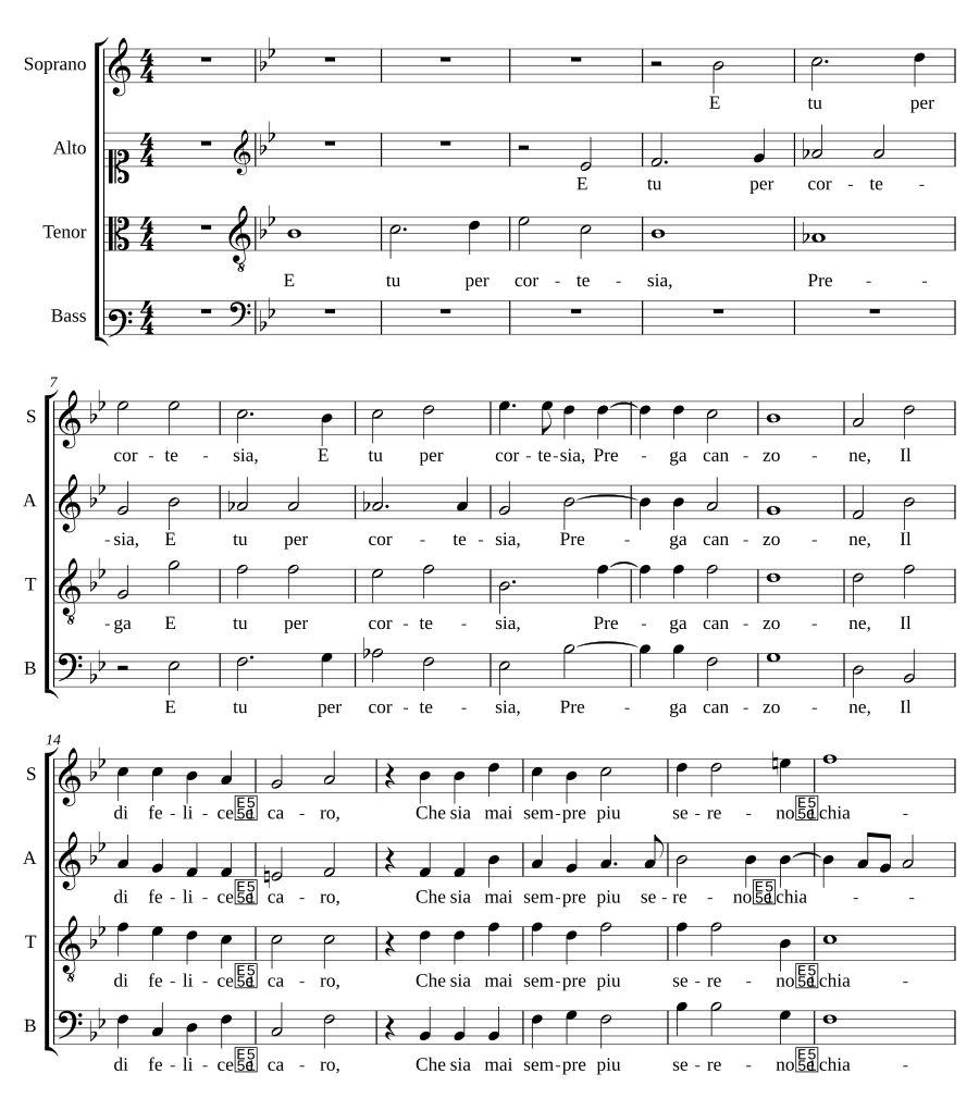 E tu per cortesia