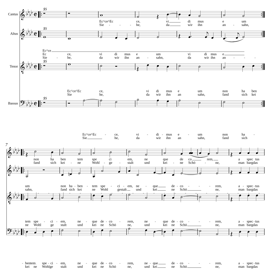Ecce, vidimus eum / Siehe, da wir ihn ansahn