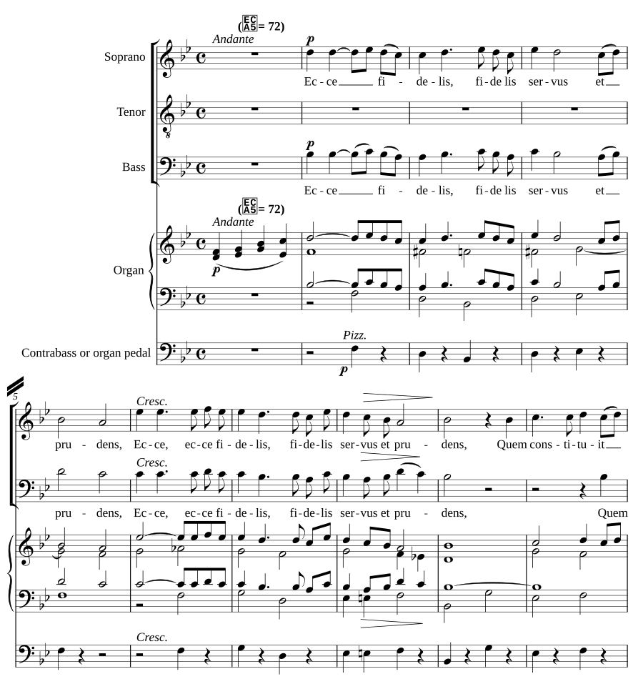 Ecce fidelis servus, Op. 54