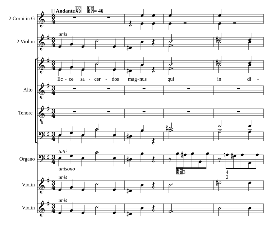 Ecce sacerdos, MH 345