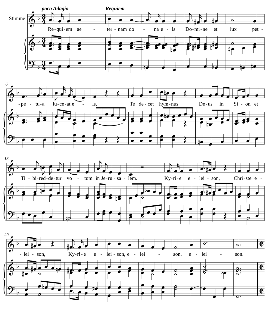 Einstimmige Requiem, Op. 290