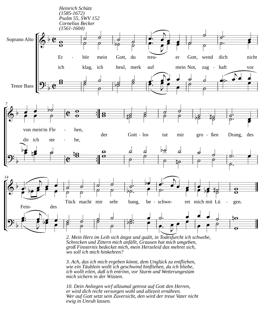 Erhör mein Gbet, du treuer Gott, SWV 152