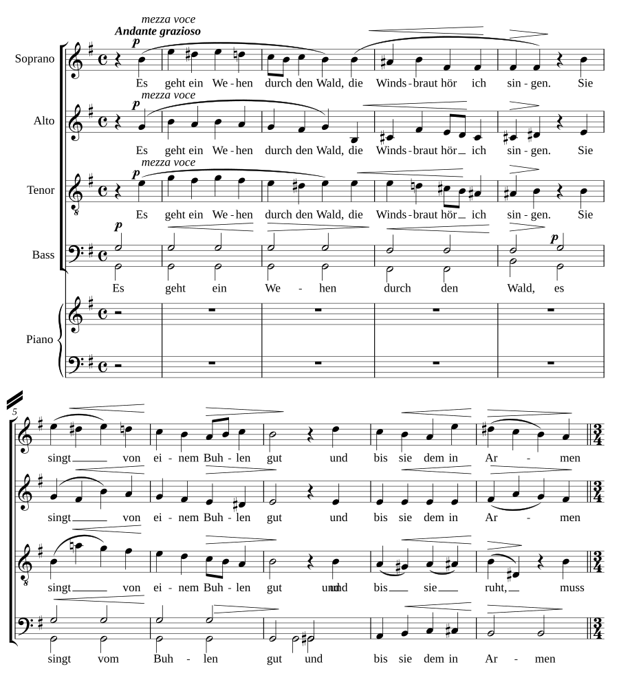 Es geht ein Wehen, Op. 62, No. 6