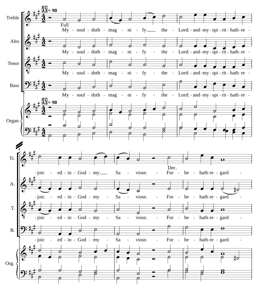 Evening Service in A Major
