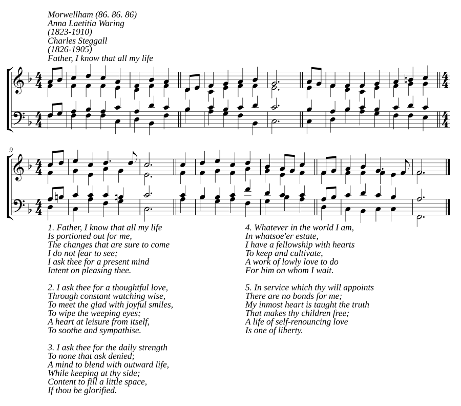 Father, I know that all my life