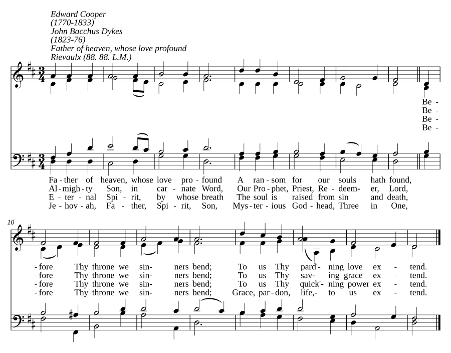 Father of heaven, whose love profound