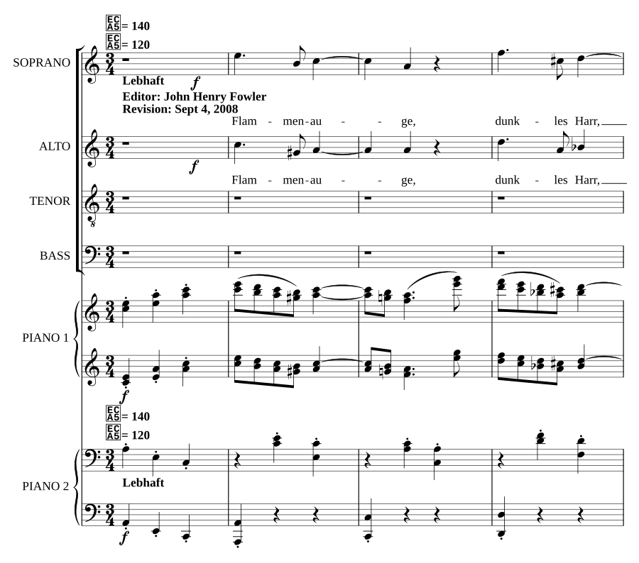 Flammenauge, dunkles Haar, Op. 65, No. 14