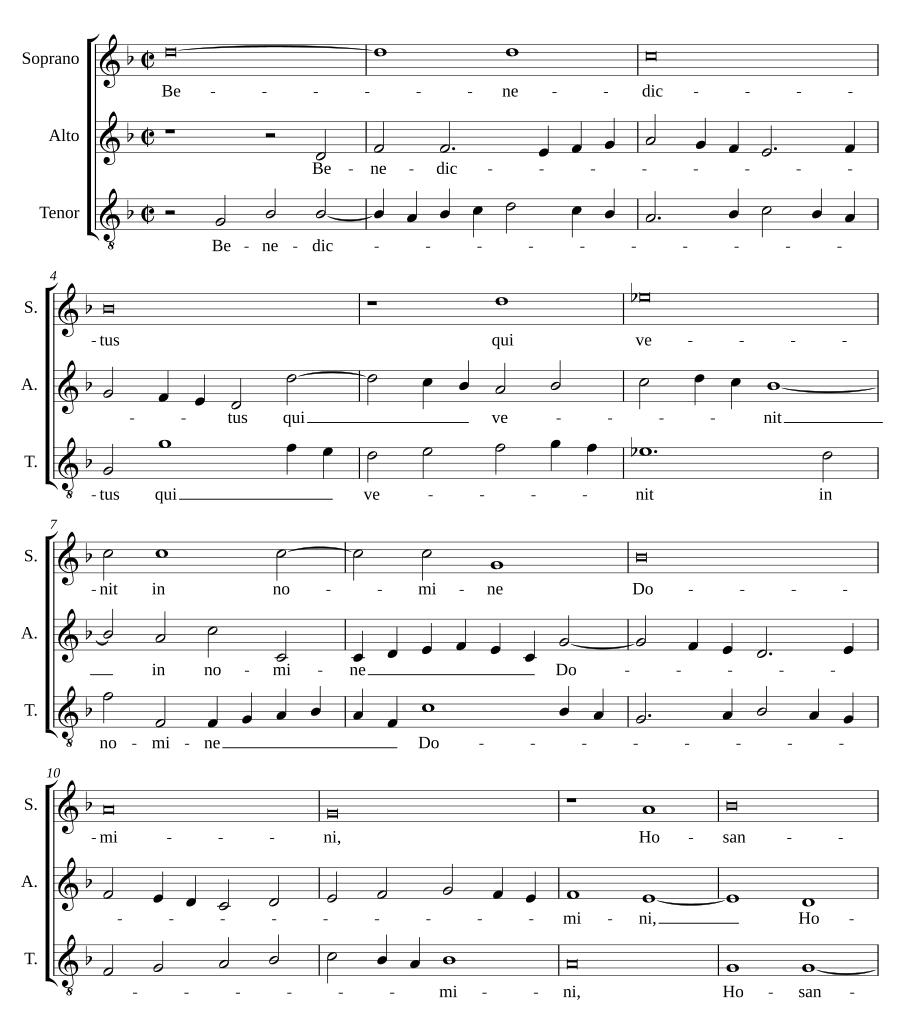 Four settings of the Benedictus