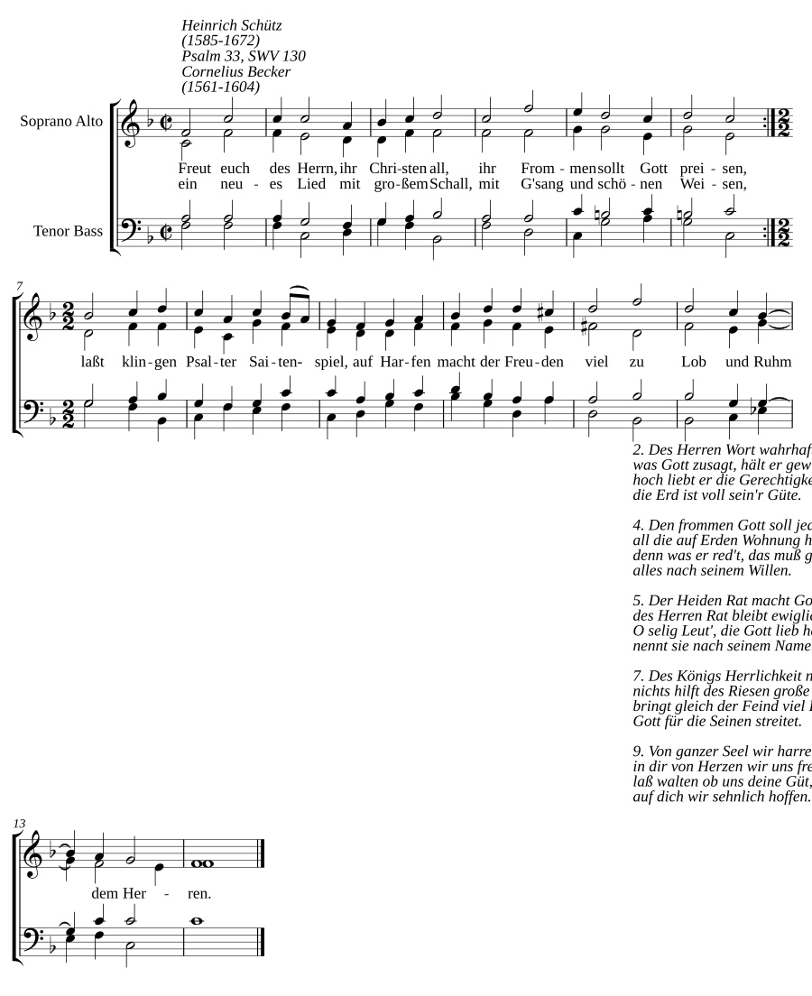 Freut euch des Herrn, ihr Christen all, SWV 130