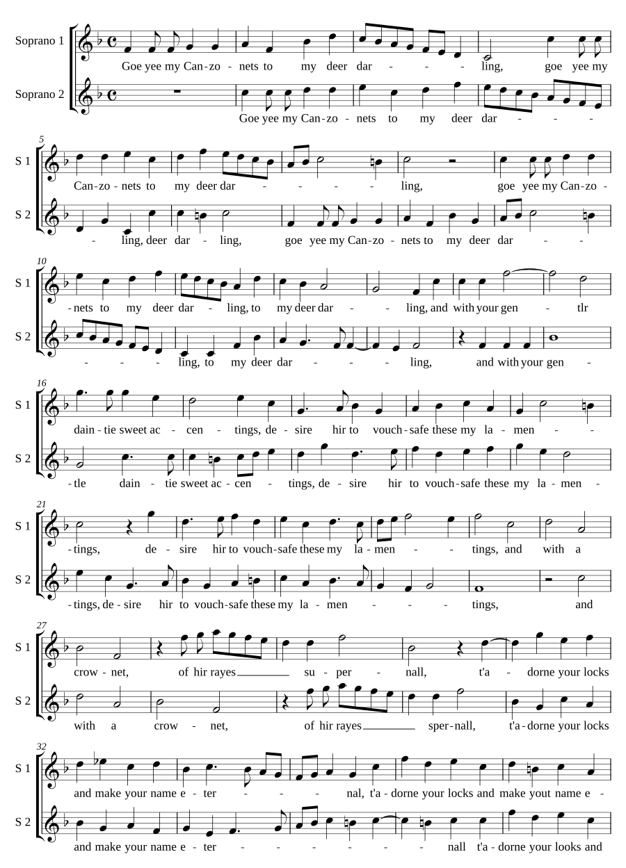 Go ye, my canzonets