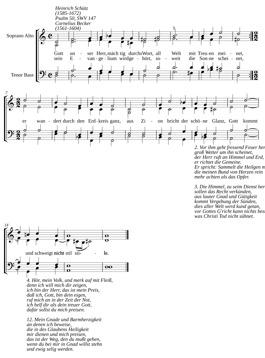 Gott unser Herr, mächtig durchs Wort, SWV 147