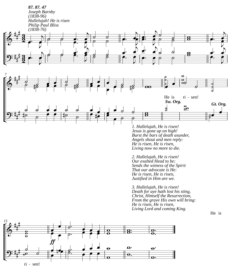 Hallelujah! He is risen