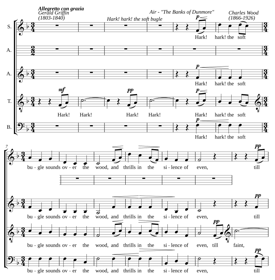 Hark! hark! the soft bugle