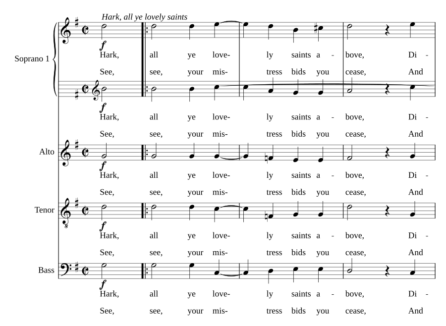 Hark, all ye lovely saints above