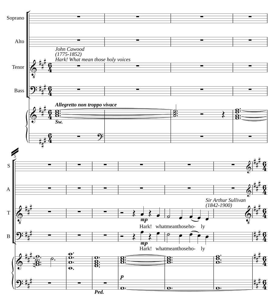Hark, what mean those holy voices