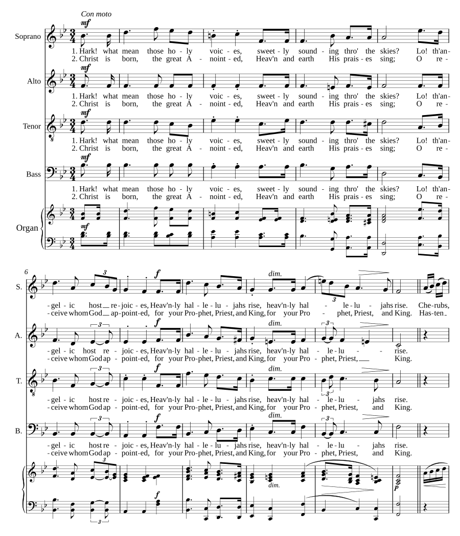 Hark, what mean those holy voices