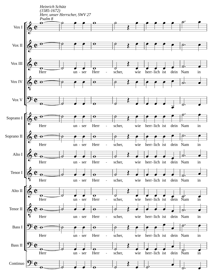 Herr, unser Herrscher (Psalm 8), SWV 27