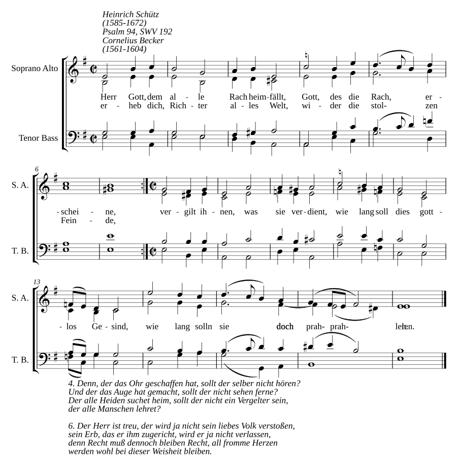 Herr Gott, dem alle Rach heimfällt, SWV 192