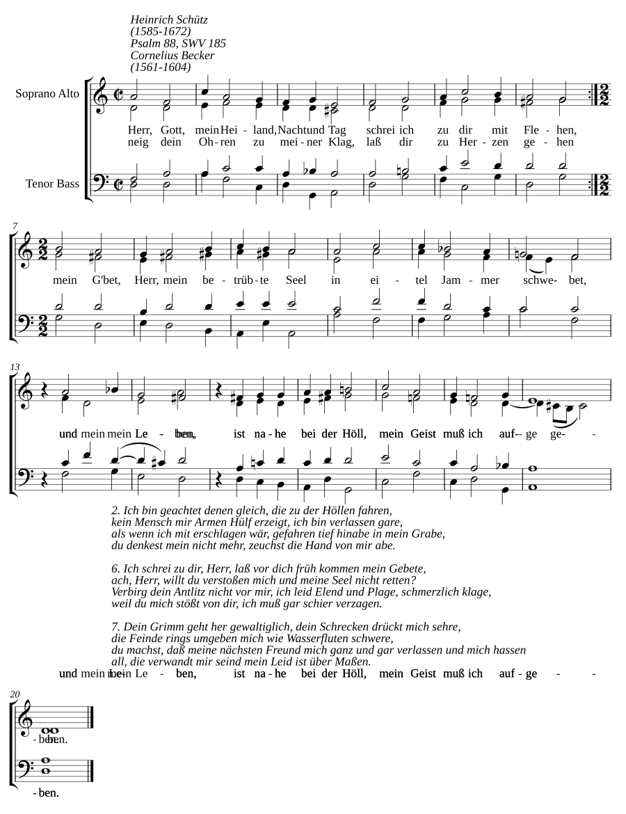 Herr Gott, mein Heiland, Nacht und Tag, SWV 185