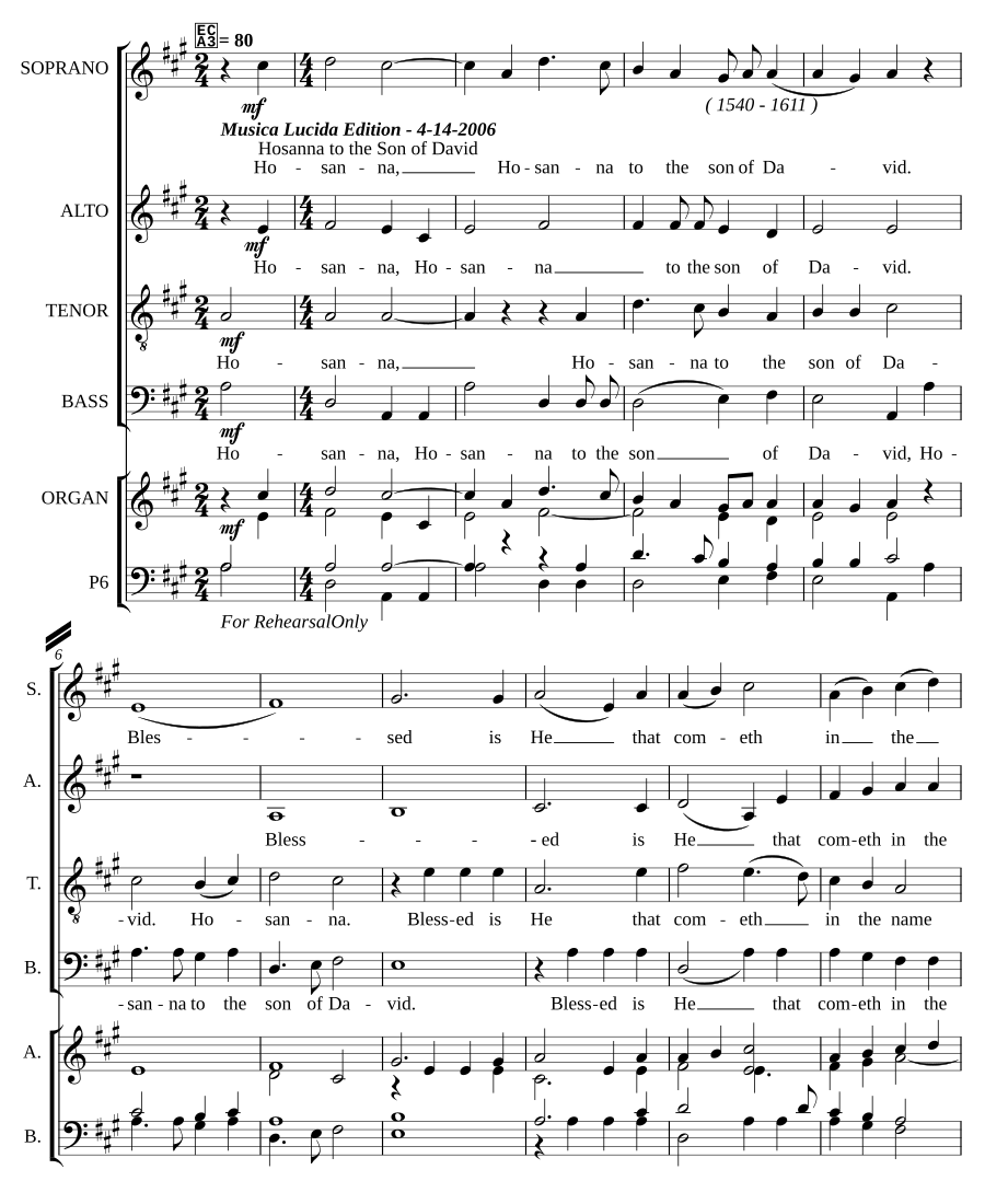 Hosanna filio David