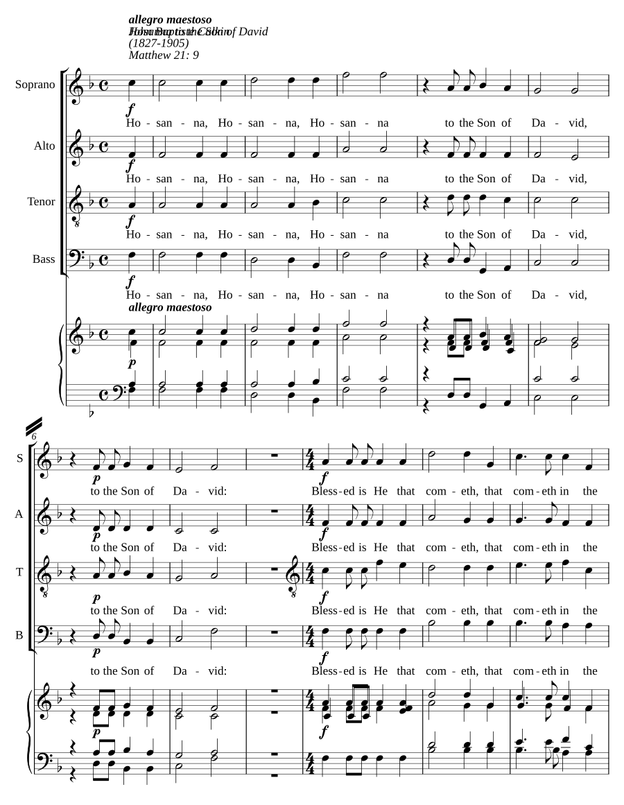 Hosanna to the Son of David