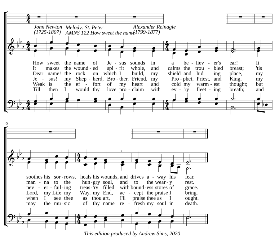 How sweet the name of Jesus sounds