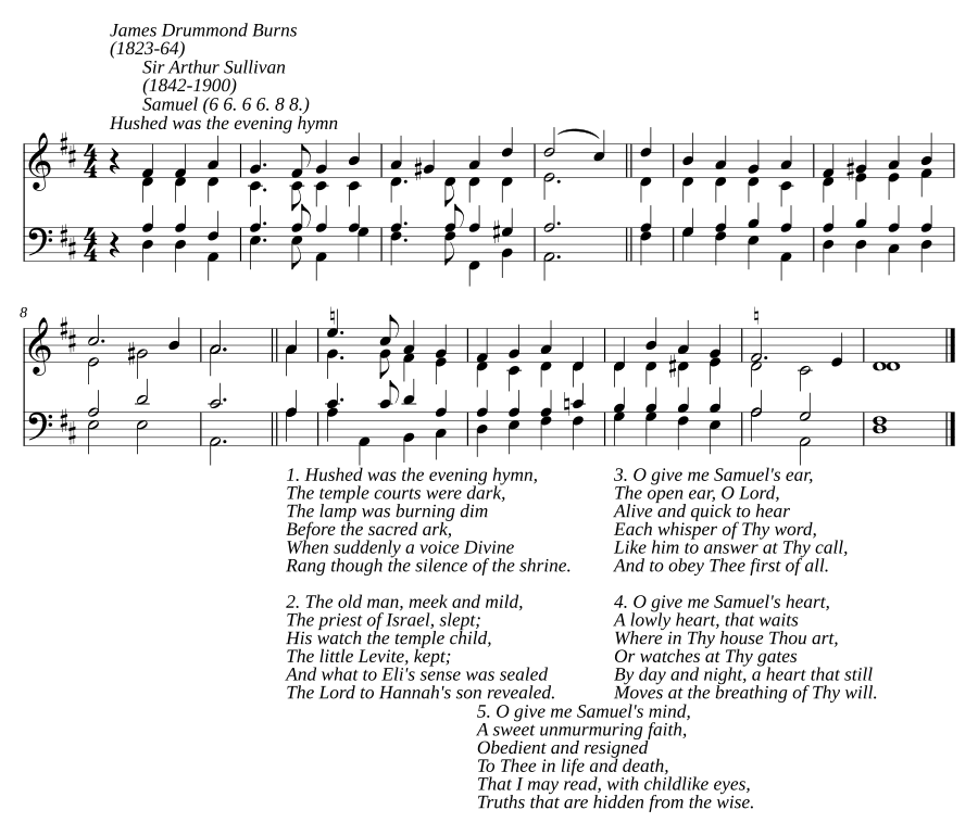 Hushed was the evening hymn