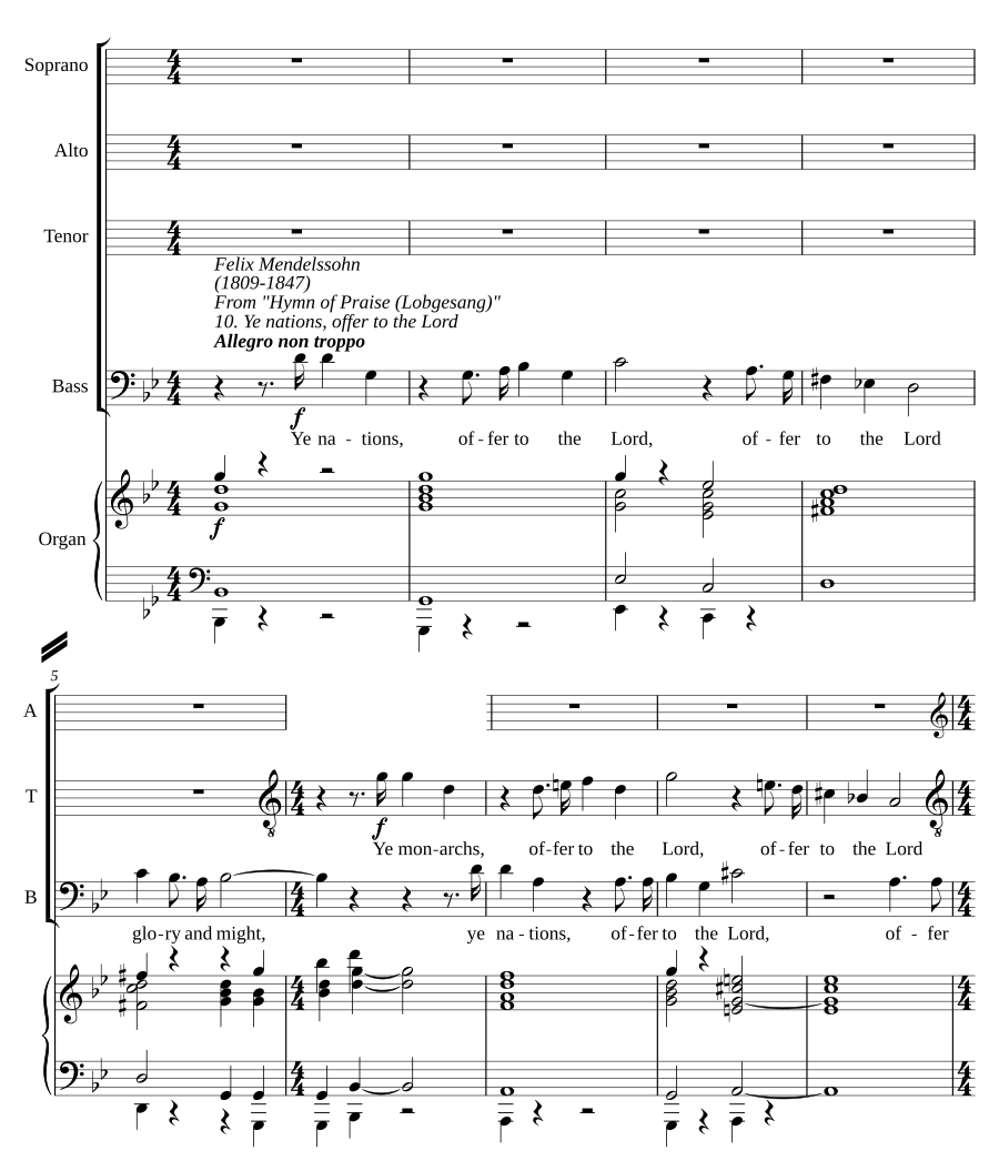 Hymn of Praise: No. 10 - Ye nations, offer to the Lord