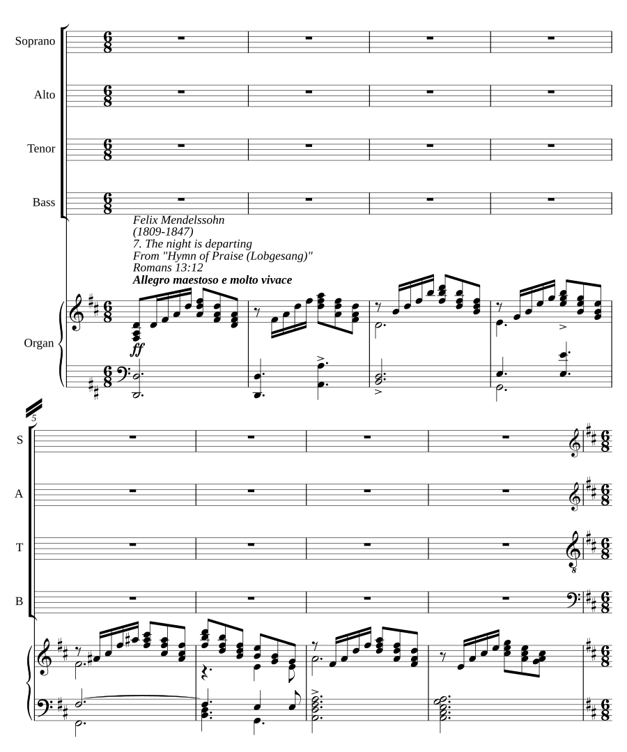 Hymn of Praise: No. 7 - The night is departing