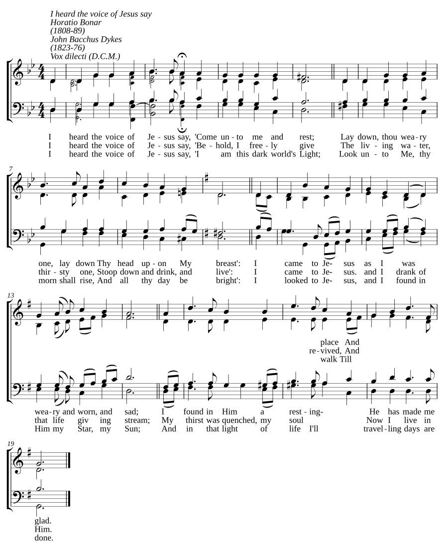 I heard the voice of Jesus say