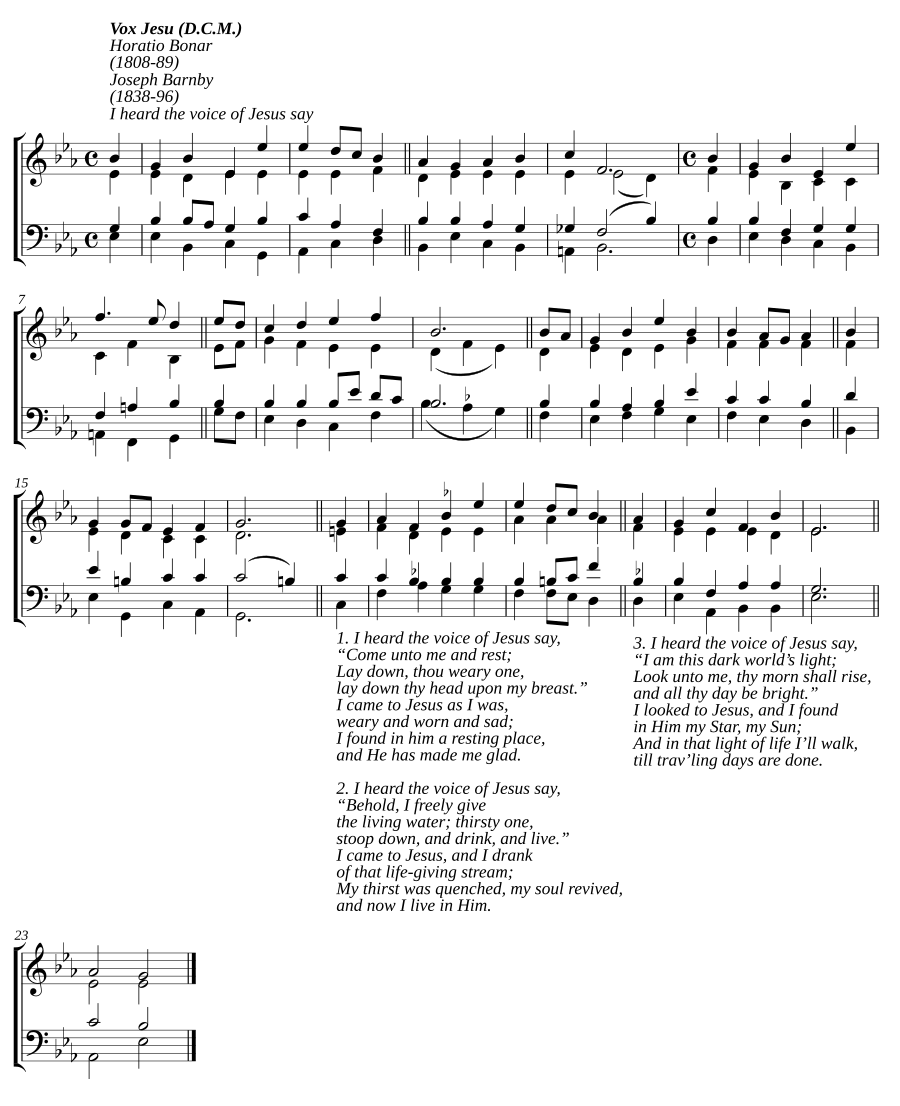 I heard the voice of Jesus say