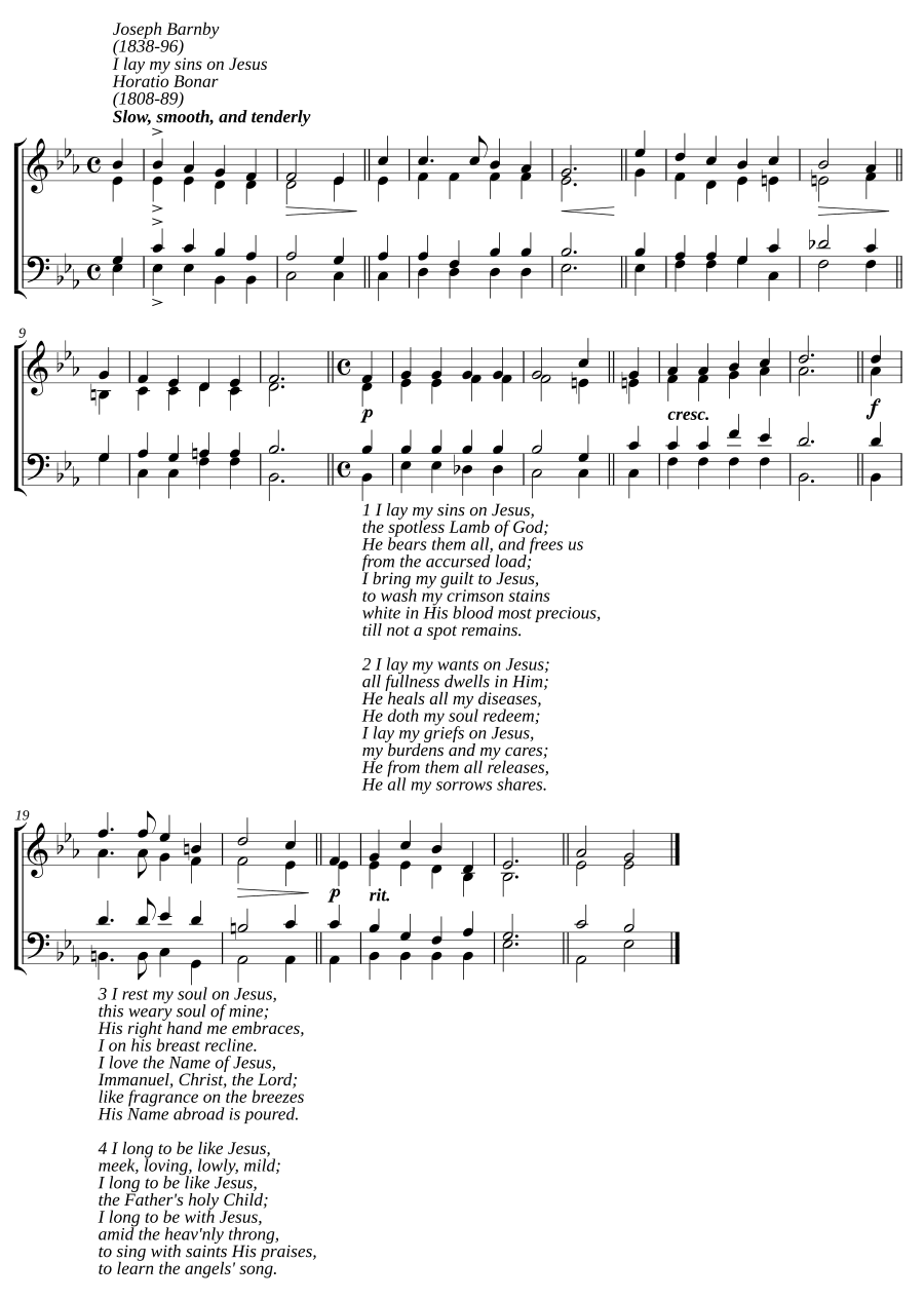 I lay my sins on Jesus