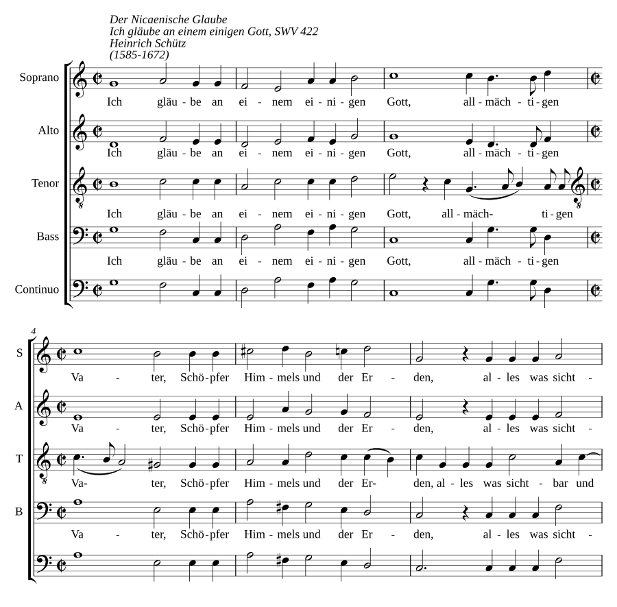 Ich glaube an einen einigen Gott, SWV 422