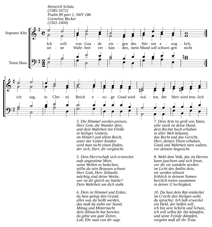 Ich will von Gnade singen, SWV 186