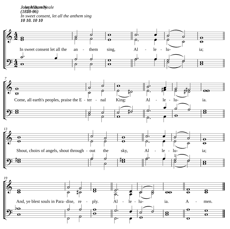 In sweet consent, let all the anthem sing
