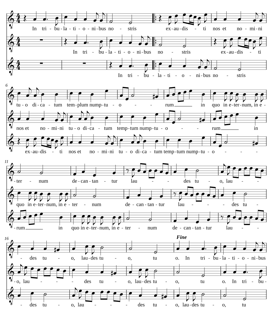 In tribulationibus - canon