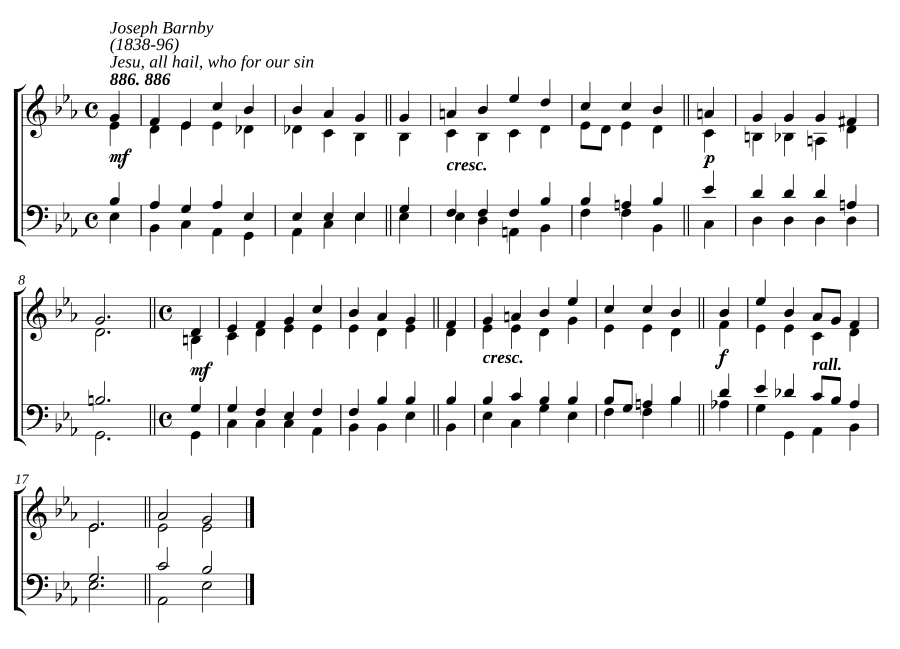 Jesu, all hail, who for our sin